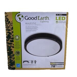Good Earth Lighting Majestic 1-Light 11-in Matte Black LED Flush Mount Light